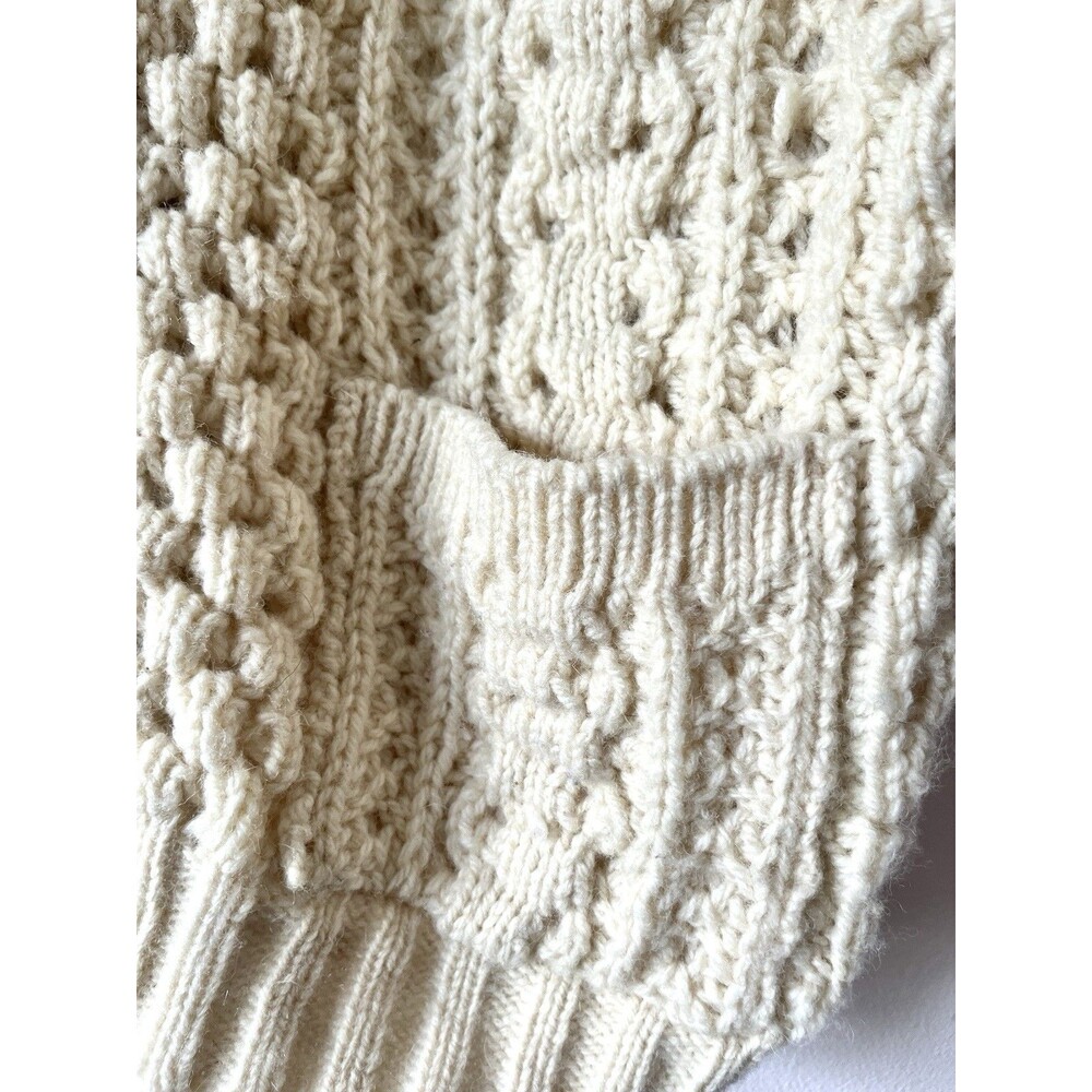 Forge House Ireland Men's 100% Wool Aran Cable Knit Cardigan Hand Loomed - Picture 6 of 7